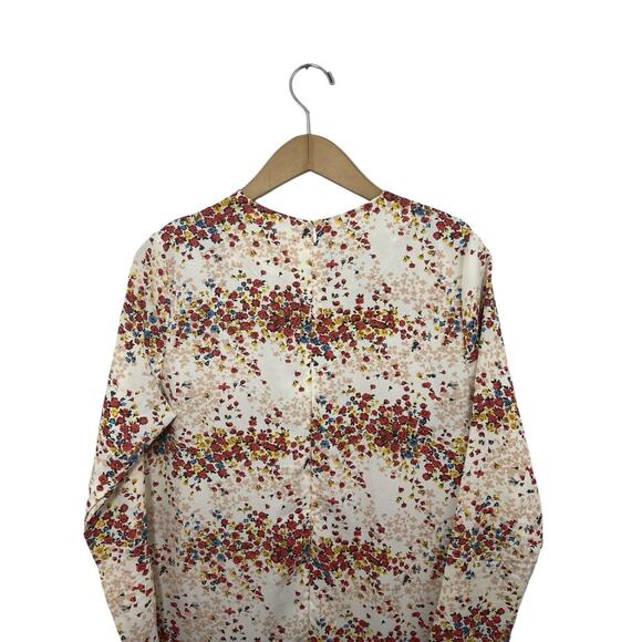 MDRN Balfour Pleated Floral Dress Long Sleeve Drop Waist Tea Length Roses Small - Picture 7 of 10